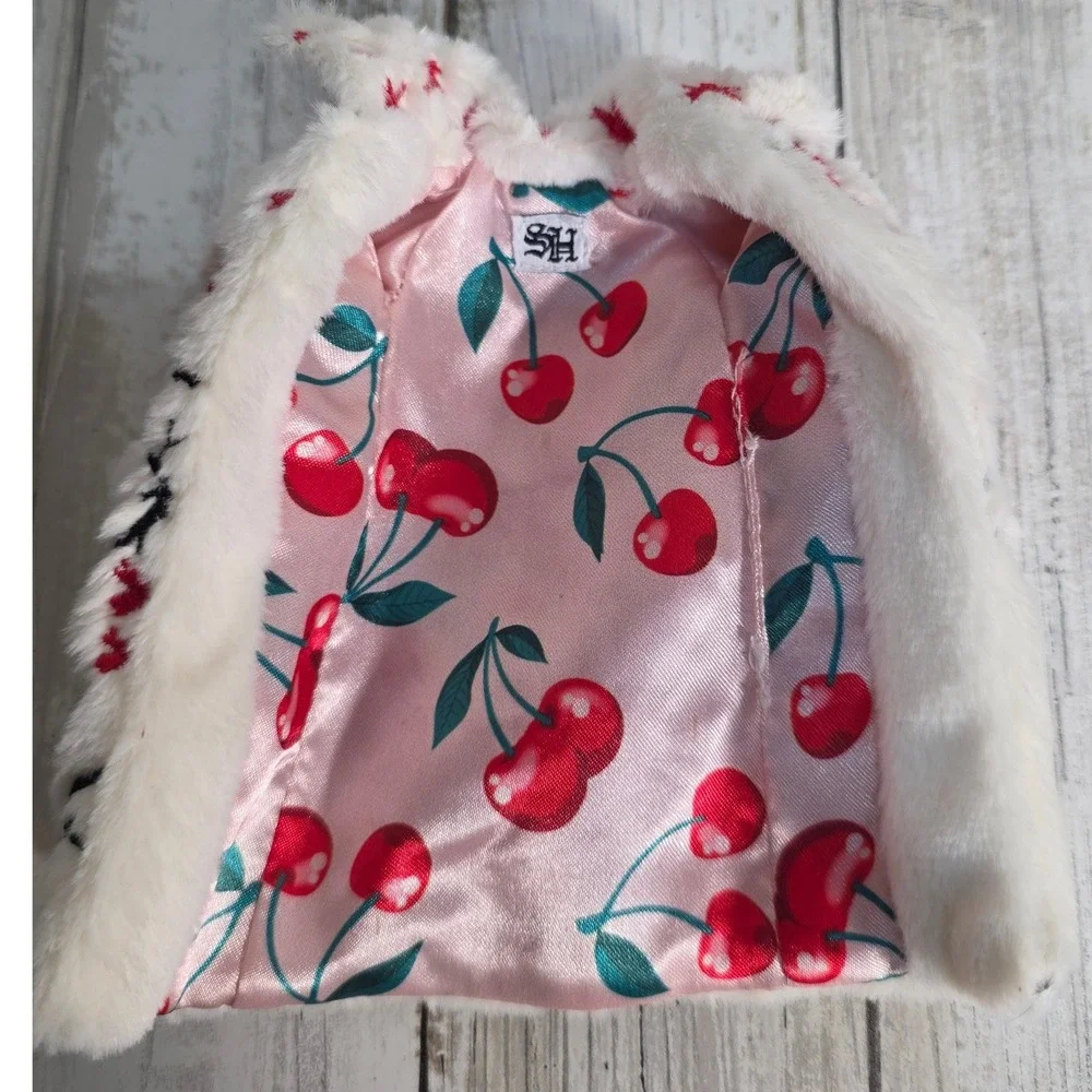 Rainbow Shadow High Rosie Redwood Doll Outfit Cherry Blossom Faux Fur Long Coat - Picture 9 of 9